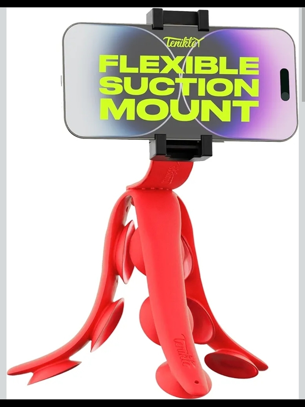 Tenikle Pro  Flexible Suction Mount For Cell Phone - Holder - Red - Picture 3 of 7